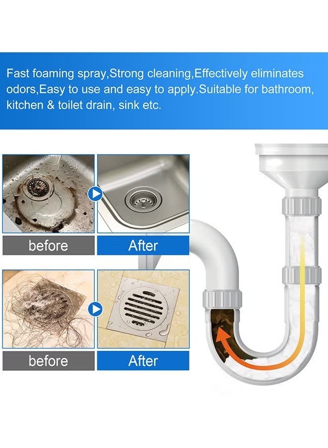 JUE-FISH 2 Packs Pipe Foam Cleaner, Drain Cleaner Foam Powerful Sink Quickly Clean Fragrance Bathroom Deodorizer Bowl For Toilet Tubs Clog Remover, Effective Sterilization Rate 99% - Image 2