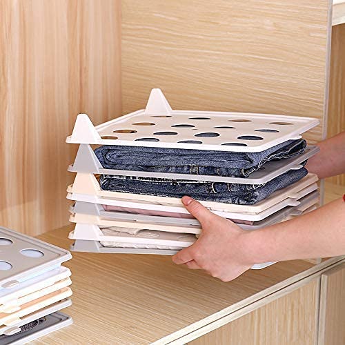 RIVUGJA Anti Wrinkle Neat TShirt Organizer Folding Clothing Drawer Stackable Easy Tray Closet Effortless Folder Board Clothes Storage Divider Folded Organization Laundry Filing System 6 - Image 4