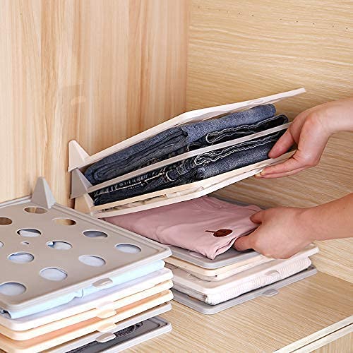 RIVUGJA Anti Wrinkle Neat TShirt Organizer Folding Clothing Drawer Stackable Easy Tray Closet Effortless Folder Board Clothes Storage Divider Folded Organization Laundry Filing System 6 - Image 3