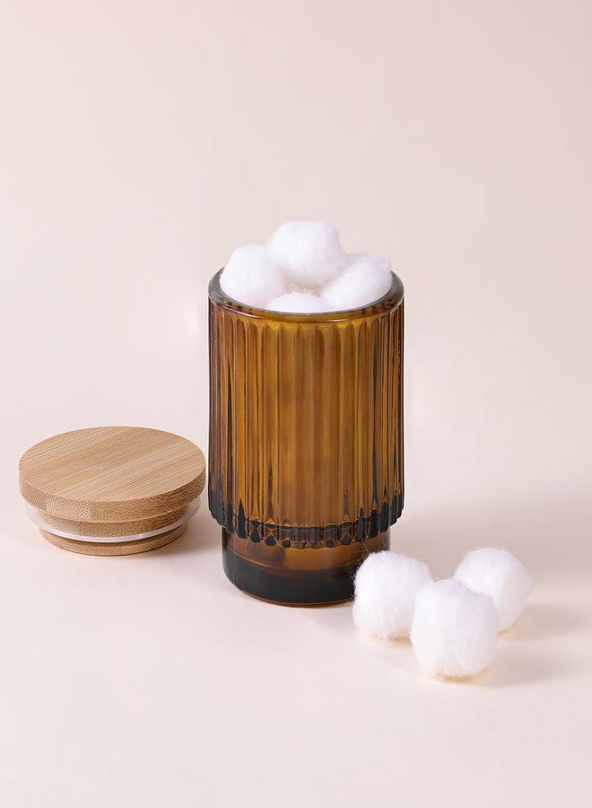 DEVI 7oz Empty Amber Ribbed Glass Candle Jars for Making Candles Set of 8, Glass Candle Jars with Bamboo Lids, Bulk Empty Candle Containers, Candle Tins Making Supplies for Gifts, Home Shelf Decor - Image 5