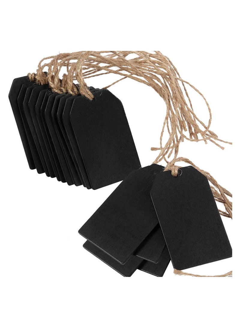 SYOSI 48 Pieces Mini Chalkboard Tags Erasable Hanging Blackboard Double Sided Erasable Board with Twine for Kids DIY Craft Party Decoration Price Tag Supplies - Image 1