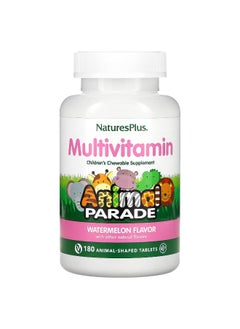 Natures Plus NaturesPlus, Animal Parade, Children's Chewable Supplement, Watermelon, 180 Animal-Shaped Tablets  - Image 1