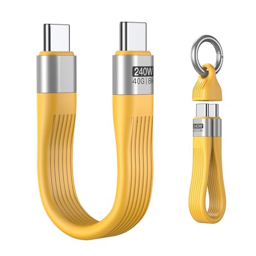 VAFOTON PD 240W Short USB C Cable/USB 4.0 USB C Short Cable/40Gbps Data Transfer, 8K 60Hz Video Display, Thunderbolt 3/4 for 1Phone16/15, Ma-Book/1Pad Series, Samsung Galaxy, Android Auto, VR Device - Image 1