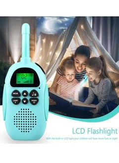 Walkie Talkies 8 Channels VOX Scan 2 Way Radio with Backlit LCD Flashlight 3 KM Long Distance Range Kids Walkie Talkies for Indoor Outdoor Activity Camping Hiking as 1 Pair