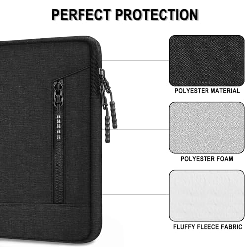 TEDNETGO Laptop Sleeve 14 inch, Shockproof Protective Laptop Case for Apple MacBook Pro, Water Resistant Portable Monitor Computer Bag with Pockets Computer Cover for HP, Dell, Lenovo, Asus, Black - Image 2