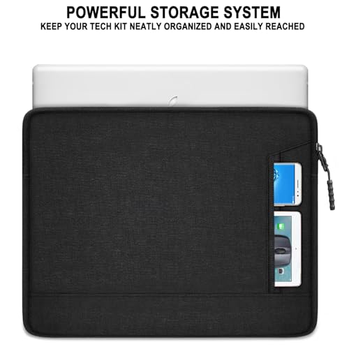 TEDNETGO Laptop Sleeve 14 inch, Shockproof Protective Laptop Case for Apple MacBook Pro, Water Resistant Portable Monitor Computer Bag with Pockets Computer Cover for HP, Dell, Lenovo, Asus, Black - Image 5