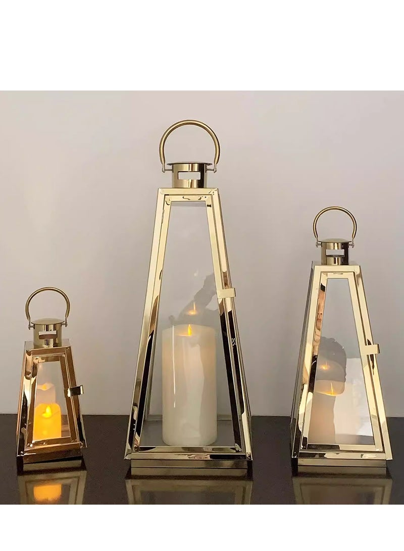 Living Ramadan lanterns set, 3 pieces, gold - Image 2