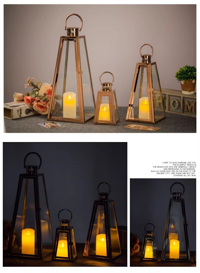Living Ramadan lanterns set, 3 pieces, gold - Image 3