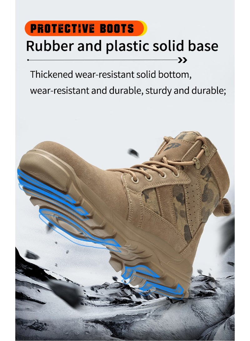 general High-Top Safety Work Shoes for Men - Steel Toe, Puncture & Smash Resistant, Wear-Resistant, Anti-Skid, Air Cushioned Protection Sneakers for Outdoor & Heavy Duty Jobs - Image 5