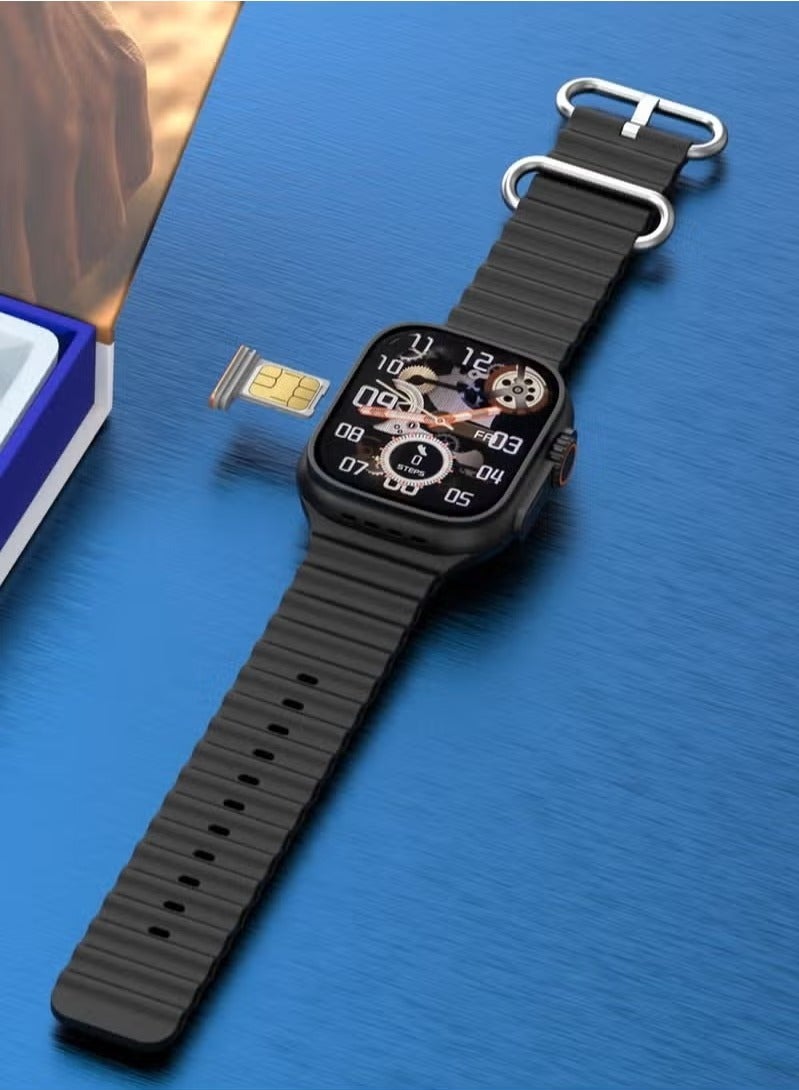 NEW TU94 5G Android Smart Watch – Sleek Smartwatch with SIM Slot, Dual Straps, and Multi-App Support for Men & Women (Black) - Image 2