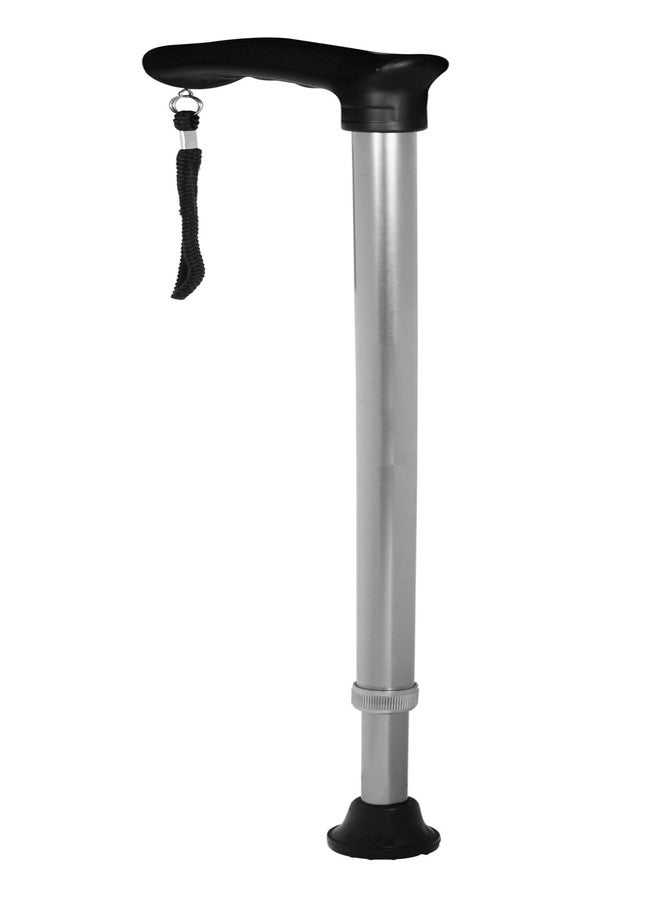 PHYSIQO Premium Height Adjustable Walking Stick Aluminium Cane Hand Stick Trekking Support Stick for Men, Women & Old People (Silver) Design 2 - Image 1