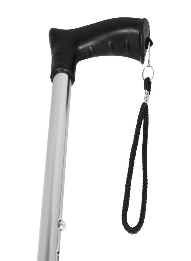 PHYSIQO Premium Height Adjustable Walking Stick Aluminium Cane Hand Stick Trekking Support Stick for Men, Women & Old People (Silver) Design 2 - Image 4