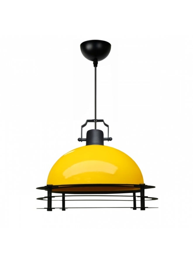 Yellow Retro Metal Pendant Light – Bold & Modern Illumination - Image 2