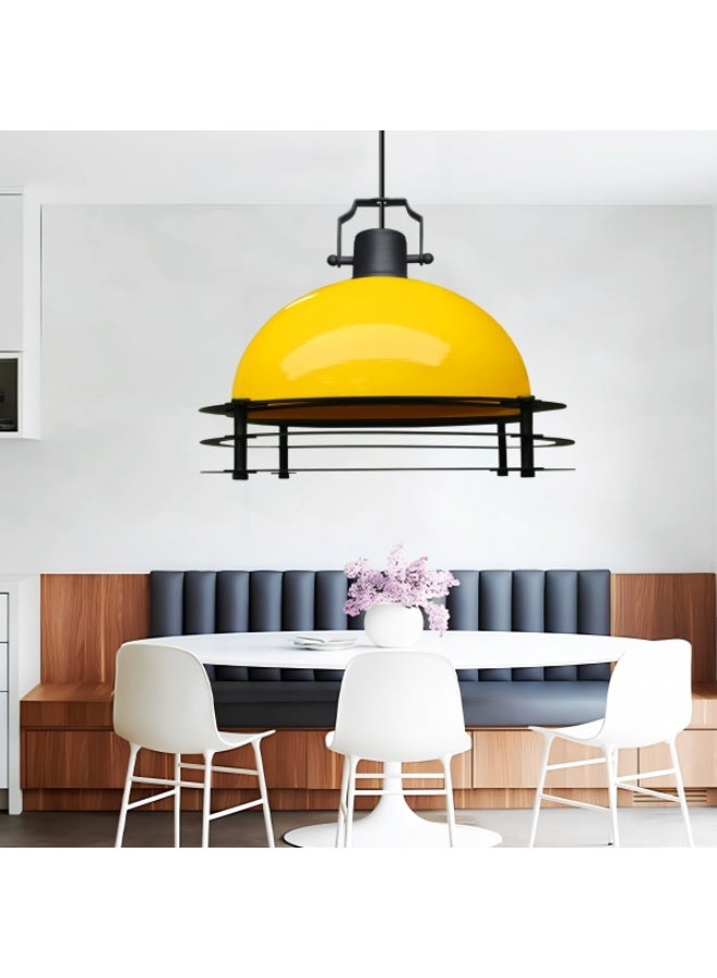 Yellow Retro Metal Pendant Light – Bold & Modern Illumination - Image 3