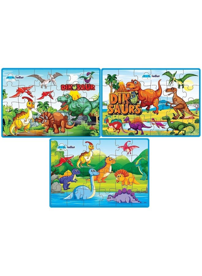فنبلاست لعبة أحجية الصور المقطوعة على شكل ديناصور من فن بلاست للأطفال - ألعاب أحجية تعليمية، أحجية صور مقطوعة، أحجية أرضية للأولاد والبنات والأطفال بعمر 3 سنوات فما فوق (72 قطعة؛ متعددة الألوان) - Image 1