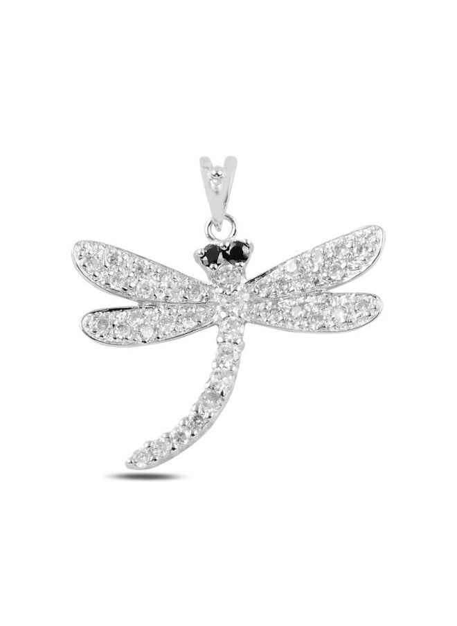 EMNON - 925 Silver, Dragonfly CZ Pendant Rhodium Plated 100% Precious Metal Gift for Women- Emnon63PE - Image 1
