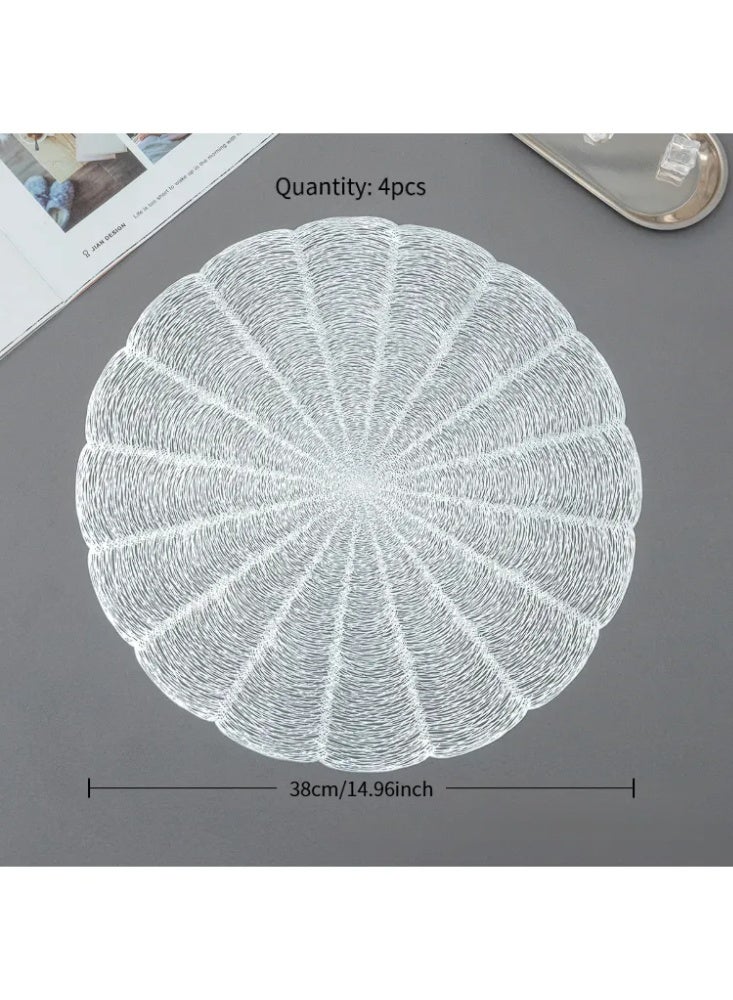 4-Piece Minimalist Luxury Round PVC Gold Foil Heat-Resistant Placemat Set - Image 1