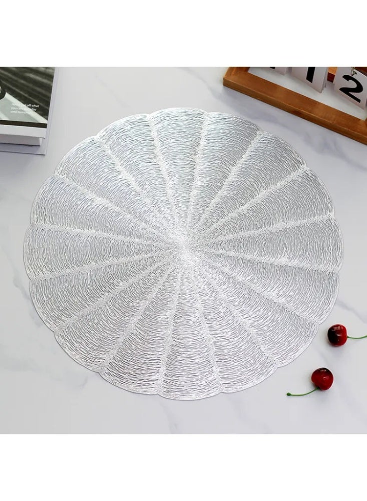 4-Piece Minimalist Luxury Round PVC Gold Foil Heat-Resistant Placemat Set - Image 3