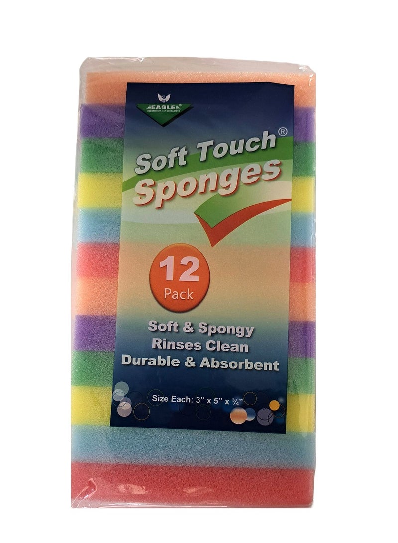 Eagle Soft Touch Sponge Multicolor Pack of 12 - Image 1