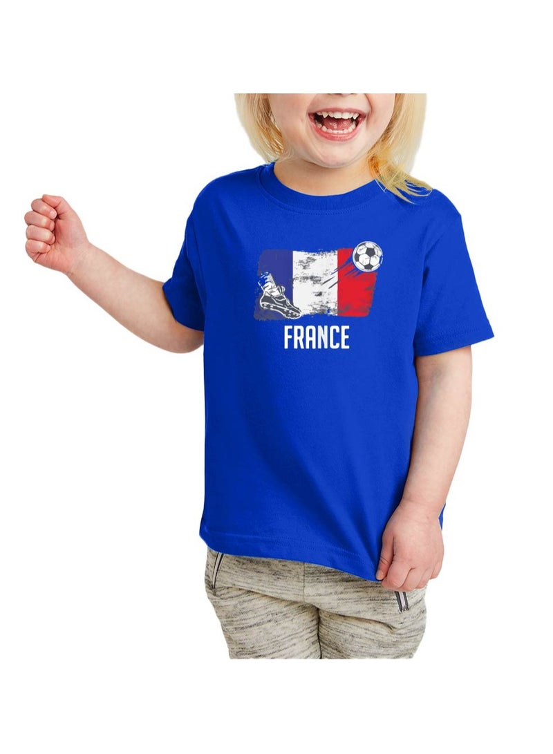 برينت شوب فور مي تي شيرت فرنسا للأطفال للجنسين - تي شيرت قطني بأكمام قصيرة ورقبة دائرية للأولاد والبنات - ناعم ومريح - هدية لمحبي كرة القدم الصغار - Image 2
