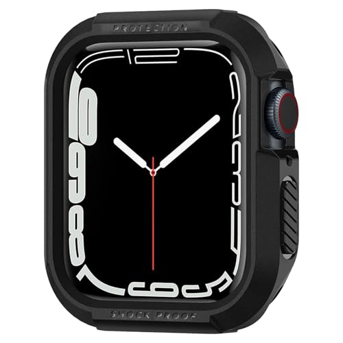 MARVIK Tough Armour Cover Case Compatible with Apple Watch Series 9/8/7 (45mm) | Series 6 | SE | SE2 | Series 5 | Series 4 (44mm) - Black - Image 1