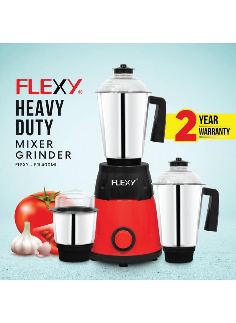 فليكسي خلاط فليكسي 800 وات 3 في 1 مثالي للطحن الجاف الرطب و 3 برطمان من الفولاذ المقاوم للصدأ خلاط هندي - Image 4