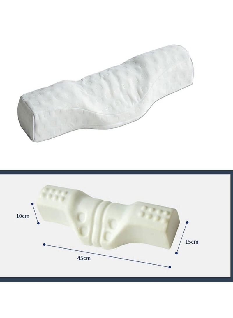 SYOSI وسادة عنق cervical لتخفيف الألم وسادة رول عنق نوم من فوم الذاكرة لتخفيف آلام العنق المتصلب وسادة وسائد للسفر للسرير للنائمين على الجوانب والنائمين على الظهر بيضاء - Image 4