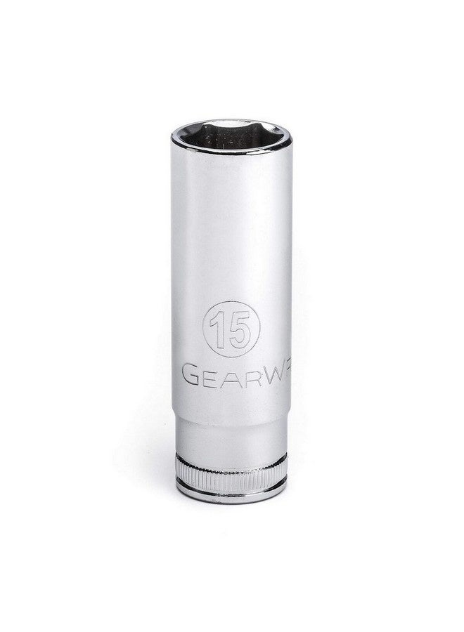 GearWrench Professional 6-Point Deep Metric Socket Silver 3/8 Inch x 15 mm 80397