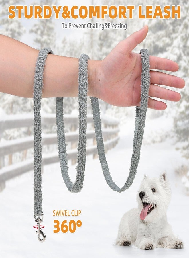 KOOLTAIL Plush Small Dog Harness and Leash Set, Warm Fleece No Pull Puppy Vest for Winter, Lightweight Reflective Step in Pet Harness for Medium Sized Dogs Boy Girl Outdoor Walking Cute Soft, Gray M - Image 5
