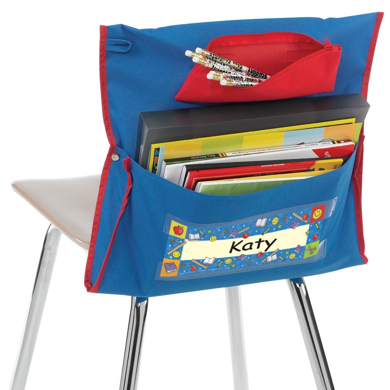 Really Good Stuff Deluxe Chair Pockets with Pencil Case, 6 Pack, Blue, Chairback Buddy, Classroom Chair and Seat Storage Organizer, for Students and Classroom Organization - Image 5
