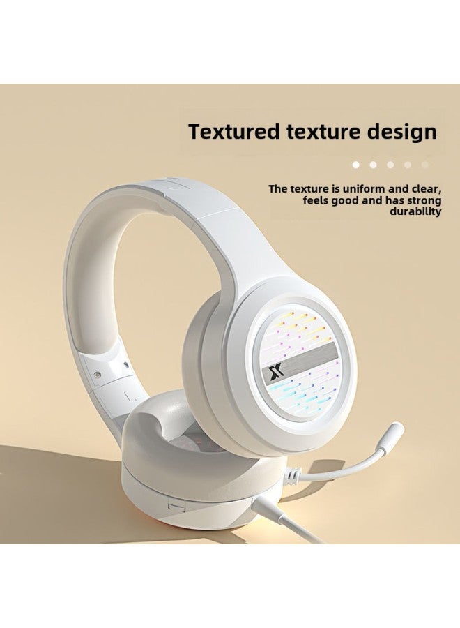 Forerunner Headset Bluetooth Headset Gaming Computer ESports Comfortable Wired Headset Ear Protection All-inclusive Earmuffs Wholesale-Color:Black Blue Matte Double-hole Short Wheat Version  - Image 3