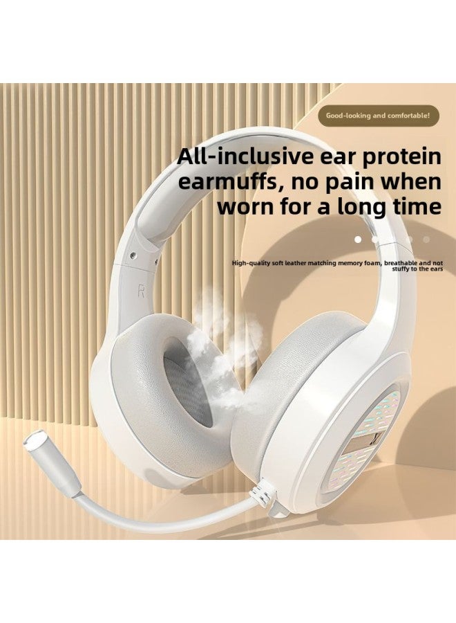 Forerunner Headset Bluetooth Headset Gaming Computer ESports Comfortable Wired Headset Ear Protection All-inclusive Earmuffs Wholesale-Color:Black Blue Matte Double-hole Short Wheat Version  - Image 4