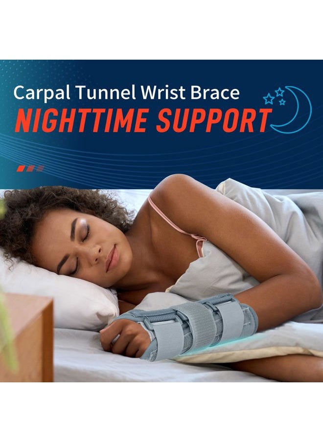 FEATOL Wrist Brace Carpal Tunnel for Women Men, Adjustable Night Sleep Support Brace with Splints Right Hand, Large/X-Large  - Image 2