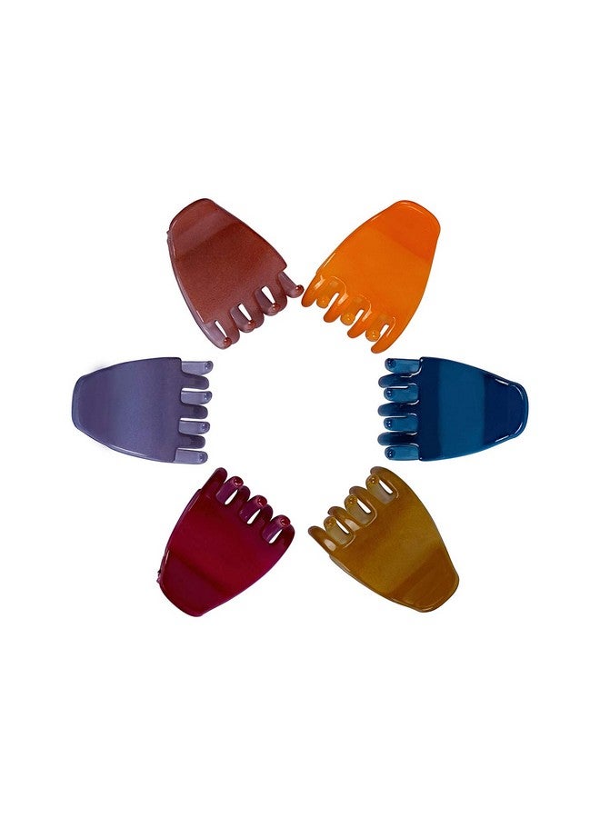 Accessher Multicolor Acrylic Material Stone Clip for Women/Hair Clutcher (Pack of 6) - Image 1