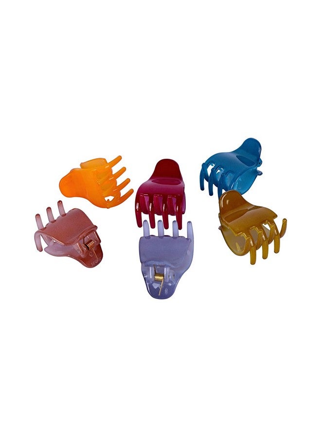 Accessher Multicolor Acrylic Material Stone Clip for Women/Hair Clutcher (Pack of 6) - Image 3