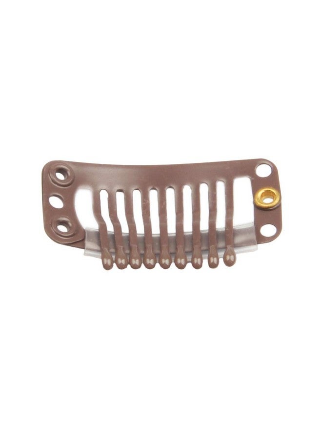 في هونج 20 قطعة من مشابك الشعر المستعار المصنوعة من الفولاذ المقاوم للصدأ ذات 9 أسنان، مشابك وصلات الشعر، مشابك إكسسوارات الشعر المستعار، مشابك اصنعها بنفسك لوصلات الشعر المستعار (بني فاتح) - Image 4