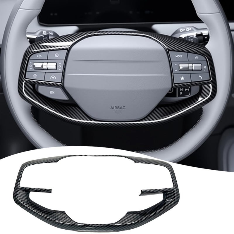 Steering Wheel Button Frame for Kia Sportage, K4, EV6, EV3 - ABS Carbon Fiber  Cover