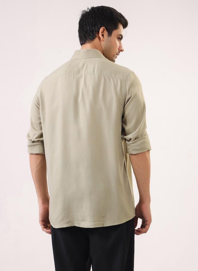 TRULOOM Men Solid Relaxed Fit Rayon Shirt - Image 3