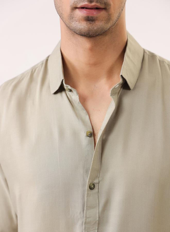 TRULOOM Men Solid Relaxed Fit Rayon Shirt - Image 5