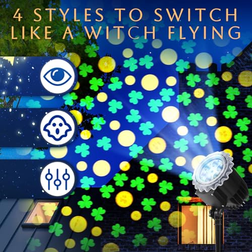 Lingvee Valentine Projector Light with 3 Film Slides Holiday LED Projector Lights for Valentine's Day St. Patrick's Day Easter Outdoor Waterproof Landscape Decorative Lighting Irish Easter Party Decor - Image 3