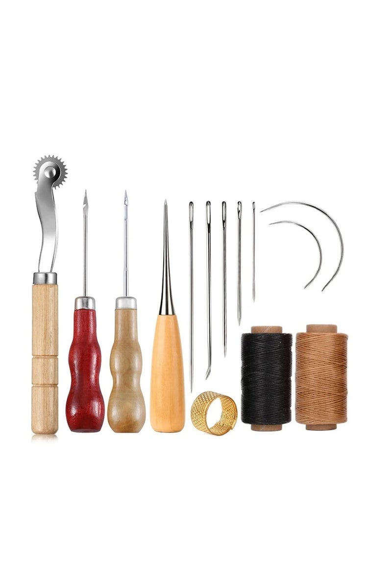 erorex SKDI-C01-5 KRABALL Leather Craft Sewing Kit Waxed Thread Hand Quilting Needles Sewing Awl，for Beginn