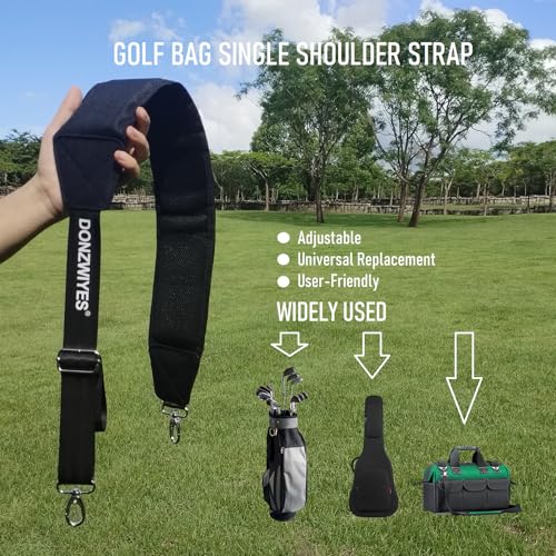 DONZWIYES Golf Bag Shoulder Strap Upgraded Single Padded Adjustable Straps Universal Replacement(All in Black,1 Pack) - Image 5