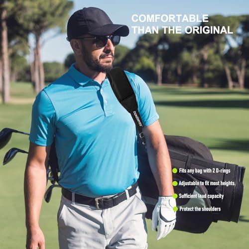 DONZWIYES Golf Bag Shoulder Strap Upgraded Single Padded Adjustable Straps Universal Replacement(All in Black,1 Pack) - Image 3