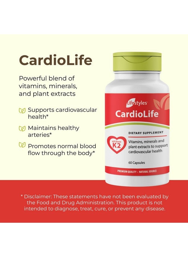 Intra Lifestyles CardioLife Supplement - Herbal Heart Health Support with Vitamin K2 (MK7), Folic Acid, Beetroot, Cayenne Extract & More - Made in Canada - 60 Capsules - Image 2