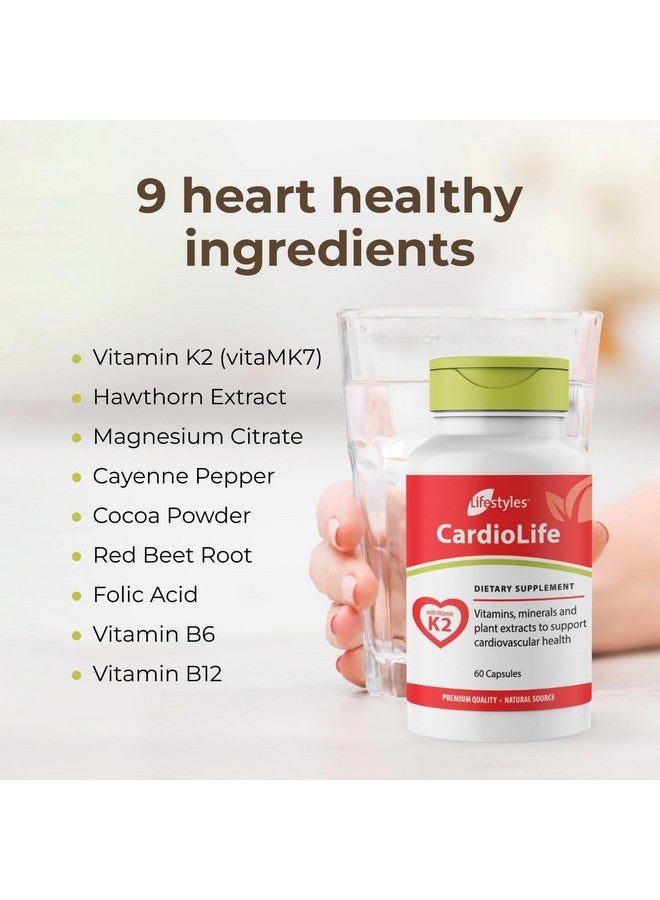 Intra Lifestyles CardioLife Supplement - Herbal Heart Health Support with Vitamin K2 (MK7), Folic Acid, Beetroot, Cayenne Extract & More - Made in Canada - 60 Capsules - Image 3