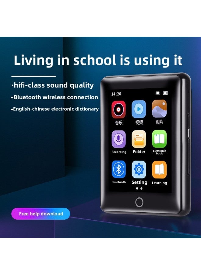 Ultra-thin Full Screen Mp3mp4 Walkman Student Version Bluetooth Portable Full Touch Screen Mp5 Music Player Mp6-Body Color:Black Metal [2.0 Touch Screen + Bluetooth + Dictionary] 32gb-Memory Capacity:Official Standard Configuration  - Image 2