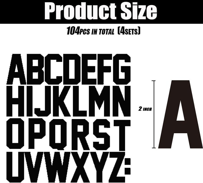 QIUKUI 4set 2 Inch Vinyl Iron on Letters Heat Transfer Letters Alphabets for Clothing T-Shirt Bag（Black）… - Image 4