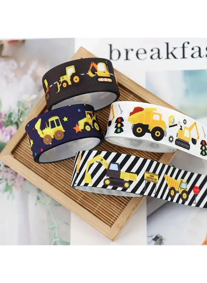 Black And White Stripes Engineering Vehicle Ribbon 5 Yards Long 0 98 Inch Wide Decorative Tape - Image 5