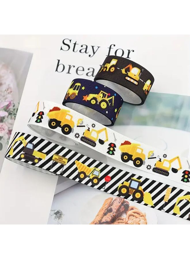 Black And White Stripes Engineering Vehicle Ribbon 5 Yards Long 0 98 Inch Wide Decorative Tape - Image 2