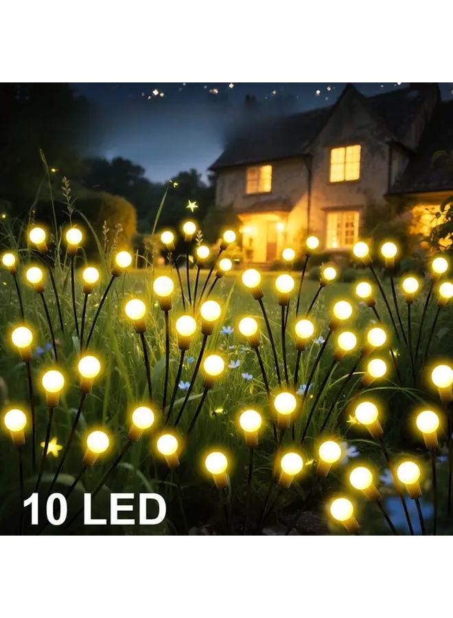 10 مصابيح LED شمسية خارجية للحدائق بألوان دافئة و8 أوضاع ودرجة حماية IP65 - Image 1